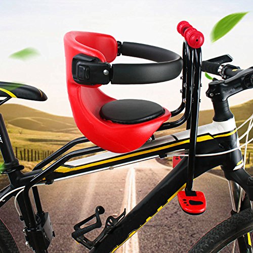 Acelectronic Fahrrad Sicherheits-Kindersitz, Kindersitz vorn für Damen u. Herrenfahrrad, Baby Fahrrad Sitz, Rot+Schwarz (von 8 Monaten bis 5 Jahren)
