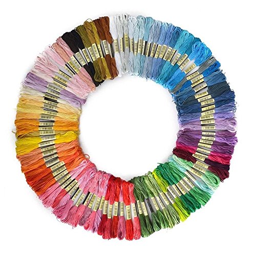 SOLEDI Stickgarn Embroidery Floss multifarben weicher Baumwolle perfekt für Friendship Bracelets Freundschaftsbänder Kit Stickerei Basteln Leisure Arts Kreuzstich Embroidery Threads Nähgarne Häkeln 8m (zufällige Farbe) (50 Farben)