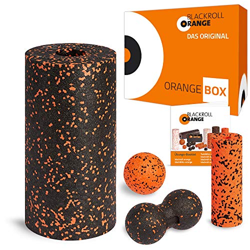 blackroll-orange ORANGE-Box Standard - Faszienrolle, Massageball, Duoball Twinball-Orange und Mini Massagerolle als Selbstmassage Set in der ORANGE-Box. Qualität Made in Germany.