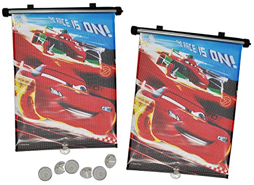 2 tlg. Set Sonnenschutz Rollo - Disney Cars - für Fenster und Auto Seitenscheibe - Sonnenblende - Jungen Kinder Baby - Sonnenrollo - Mc Queen Francesco - Rollos / Fensterblende - Sonnenschutzrollo