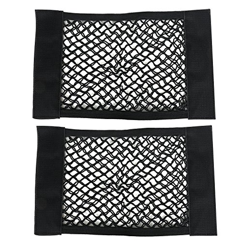 TRIXES 2er Pack Universal Auto Gepäck Kofferraum Organiser mit Klettleisten einfach anbringbar einstellbares Netzdesign