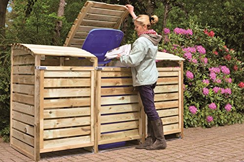 Mülltonnen-Box Mülltonnenverkleidung für 3 Tonnen inkl. Rückwand