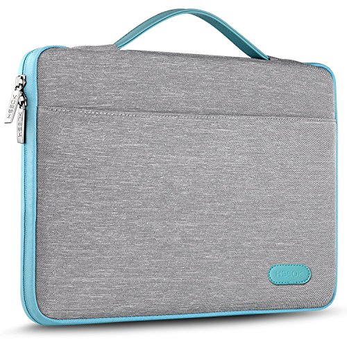 HSEOK 15,6 Zoll Aktentasche Laptop Handtasche Hülle Tasche, Stoßfeste Wasserdicht PC Sleeve kompatibel mit 15,4 Zoll MacBook Pro und die meisten 15-15,6 Zoll Notebook UltraBook Tablet, Grau