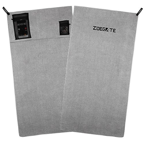 Zoegate Sporthandtuch Fitness-Handtuch fürs Fitnessstudio Mikrofaserhandtuch Mikrofaser Handtücher mit Reißverschluss-Taschen Gym Handtuch Fitness Handtücher Multifunktionshandtuch Microfaser Handtuch 100x50 CM