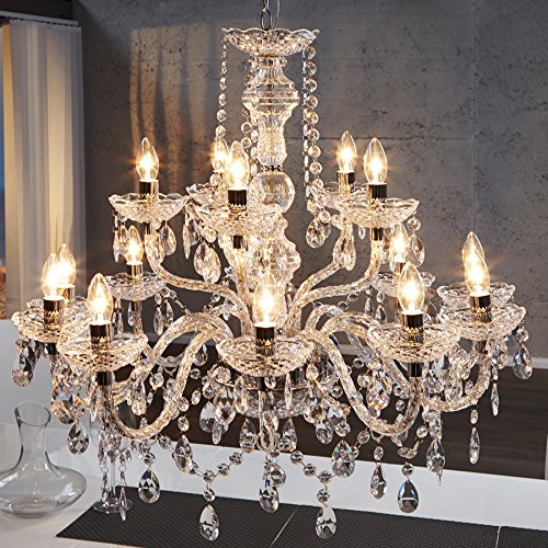 Riesiger XL Kronleuchter 15-armig Lüster klar Hängelampe Leuchter Lampe