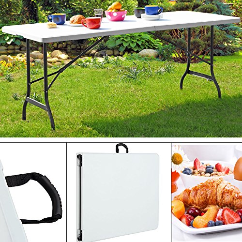 Tisch klappbar Kunststoff weiß 76x182 cm Partytisch Buffettisch Klapptisch