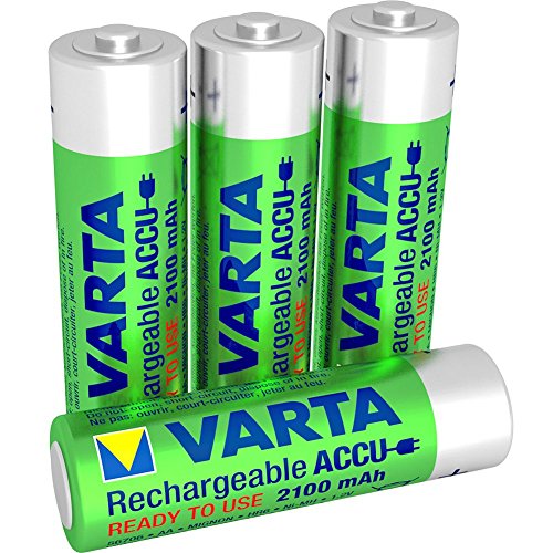 Varta Rechargeable Accu Ready To Use vorgeladener AA Mignon NiMh Akku (4er Pack, 2100 mAh, wiederaufladbar ohne Memory-Effekt - sofort einsatzbereit)