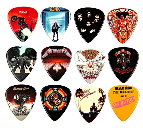 12 x berühmtes Album Covers Gitarren Picks Plektren