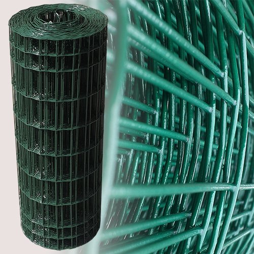 25 Meter Maschendrahtzaun Gitterzaun Drahtzaun grün Höhe 80 cm Maschenweite 5 x 10 cm Gartenzaun