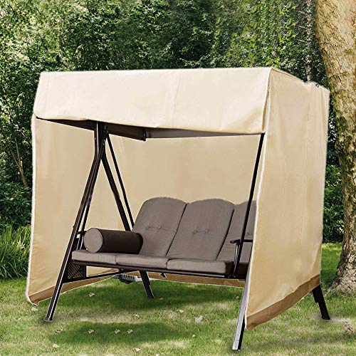 Dightyoho Schutzhülle hollywoodschaukel 3 sitzer 220 x 170 x 125 cm wasserdicht Abdeckung für Gartenschaukel aus 210D Polyethylen