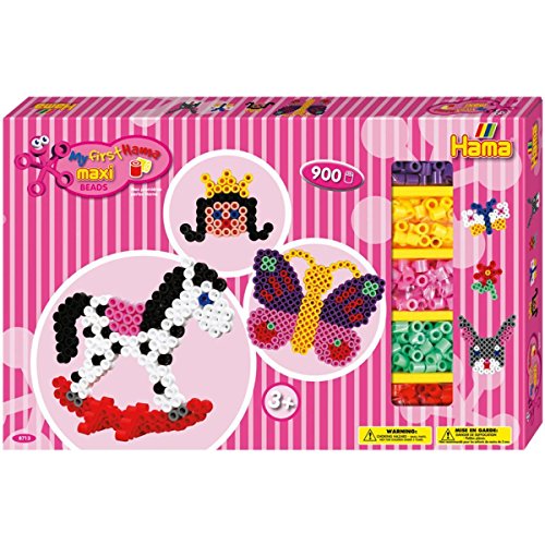 Hama 8713 - Gigantische Geschenkpackung, ca. 900 Maxi-Bügelperlen, 2 Stiftplatten und Zubehör