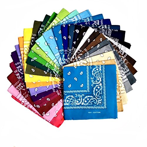 Bandana Kopftuch Halstuch Nickituch Biker Tuch Motorad Tuch verschied. Farben (12er Set gemischt)