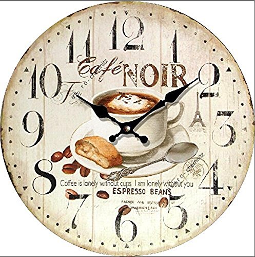 Tinas Collection Wanduhr im Cafe Noir Espresso Design, 30 cm Ø