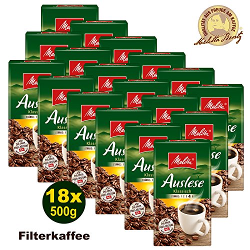 Melitta Auslese klassisch Filterkaffee 18x 500g (9000g) - Kaffee aus besten Anbaugebieten