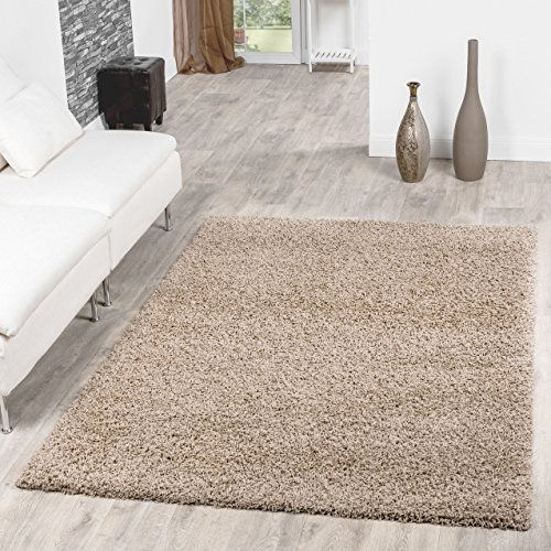 Shaggy Teppich Hochflor Langflor Teppiche Wohnzimmer Preishammer versch. Farben, Größe:60x100 cm, Farbe:beige