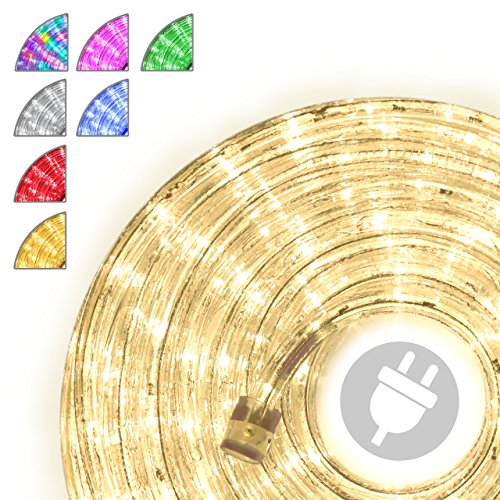 20m 480 LED Lichterschlauch Lichtschlauch warm-weiß – Innen- und Außenbereich – energiesparende Leucht-Dekoration für Garten Fest Weihnachten Hochzeit Gesamtlänge ca. 21,50 m