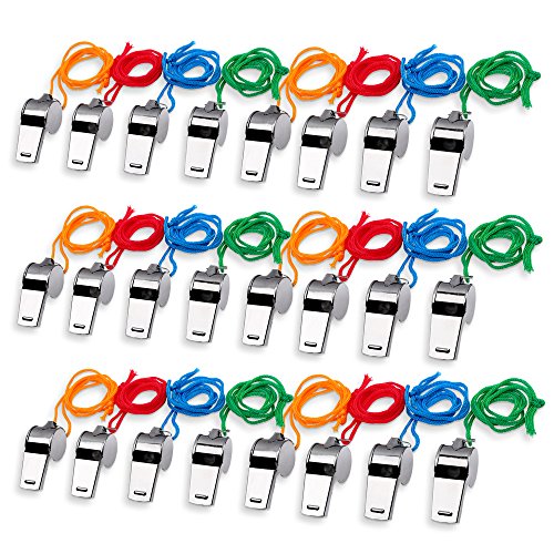 S/O 24er Pack Trillerpfeife Metall Triller Pfeife Pfeifen Fußballpfeife Schiedsrichterpfeife Trillerpfeifen