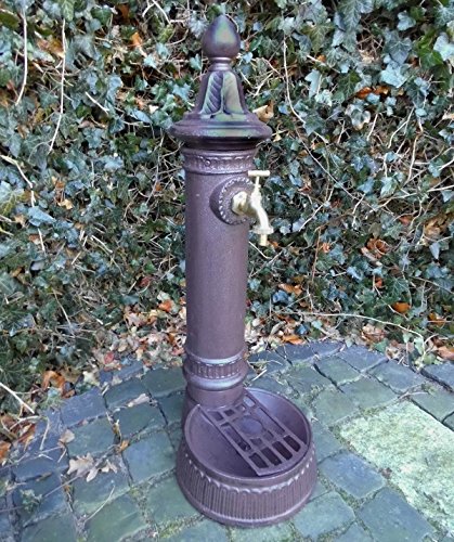 STANDBRUNNEN MIT BECKEN BRUNNEN ALUGUSS GARTEN ANTIK NOSTALGIE STIL WO-922