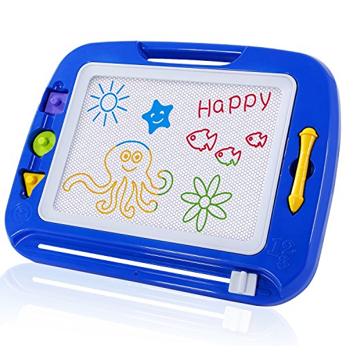 Sgile Zaubermaltafel Bunt Magnetisch Löschbar Zeichenbrett für Kinder mit 3 Form Stempeln Gekritzel Skizze Auflage Tafel Reißbrett Kindergeschenk