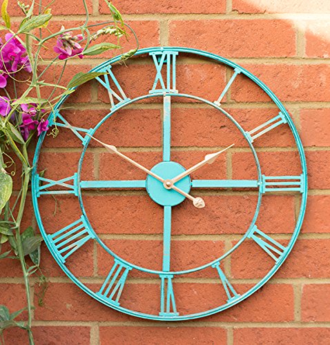 About Time Gartenuhr aus Metall in Antik-Optik, 46cm