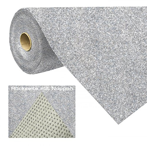 havatex Rasenteppich Kunstrasen mit Noppen 1.550 g/m² - Rot Blau Grau Braun Beige oder Anthrazit | Meterware | wasserdurchlässig | Balkon Terrasse Camping, Farbe:Grau-Blau, Größe:200 x 350 cm