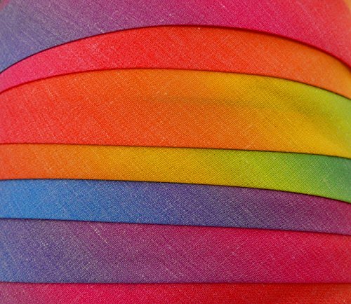 Schrägband / Textilband - Blende 'Regenbogen' 20 mm / Baumwolle (10 Meter)