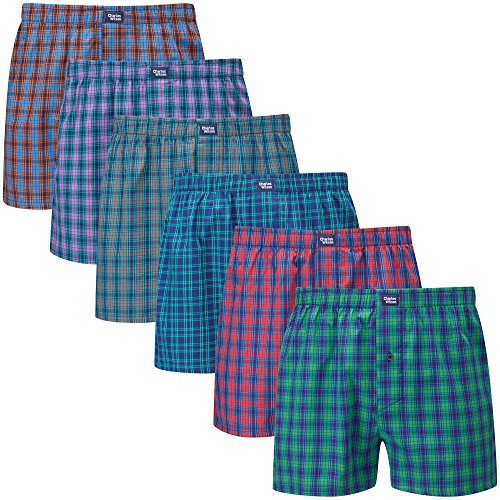 Charles Wilson 6er Packung Gewebte Boxershorts (Multi Check Type 31, XX-Large)