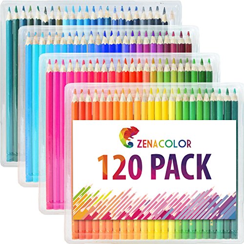 Buntstifte Set (120er Pack) von Zenacolor - Hochwertige Kunst-Buntstifte für Kinder und Erwachsene, Künstler und Skizzenzeichner - Perfekt zum Zeichen und Buntmalen in Hobby, Beruf, Schulprojekten und mehr