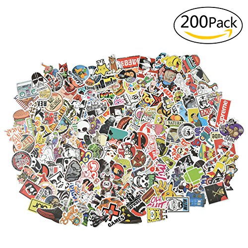 Willingood Aufkleber 200 Stück Wasserdicht Vinyl Stickers Graffiti Style Decals für Auto Motorräder Fahrrad Skateboard Snowboard Gepäck Laptop Aufkleber MacBook iPad und mehr