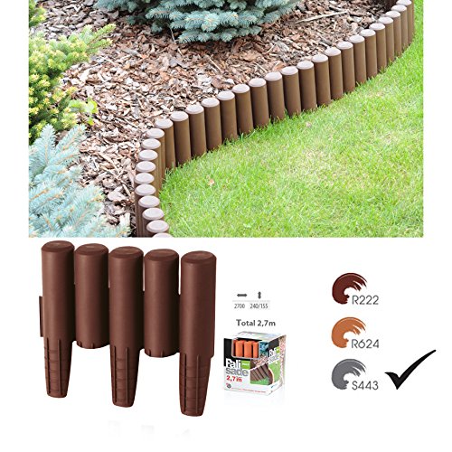 2,7m Palisade grau Beeteinfassung Beetumrandung Gartenpalisade Rasenkante