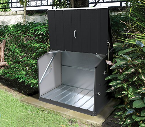 Trimetals Gerätebox, Aufbewahrungsbox, Multifunktionsbox, Fahrradbox Stowaway Anthrazit 138x89x113 cm (LxBxH); Multibox aus verzinktem Stahl