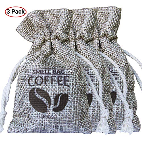 Roval Coffee Smell Bag - Natürlicher Kaffee Geruchseliminator, Luftreinigungsbeutel für Sporttaschen, Auto, Zuhause, Haustierbereiche (3 Pack)