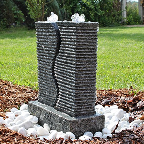 CLGarden Granit Springbrunnen SB5 2 Säulen Brunnen komplettes Set