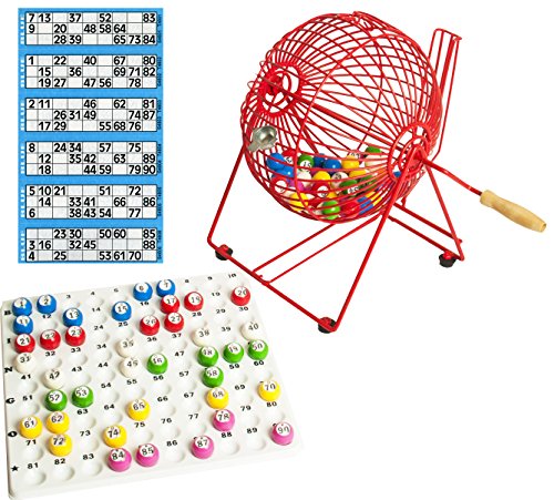 Bingo-Set (Käfig, Kugeln und Kontrollbrett)