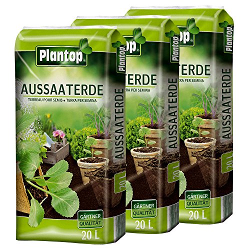 PLANTOP Aussaaterde 3 x 20 Liter = 60 Liter Anzuchterde Pikiererde