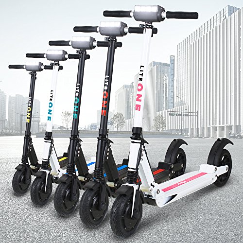 E-Scooter eFlux Lite One 350W Dauerleistung 500W Maximalleistung Elektro Aluminium faltbar Elektroroller Tretroller 8 Zoll easy fold 10,8 Kilogramm 7,8 Ampere Lithium Ionen Akku (Schwarz/Blau)