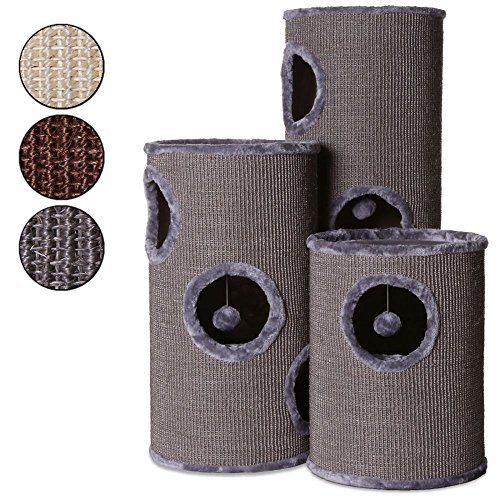 dibea KT00932 Kratztonne, Kratzbaum für Katzen, Höhe 100 cm, Farbe wählbar