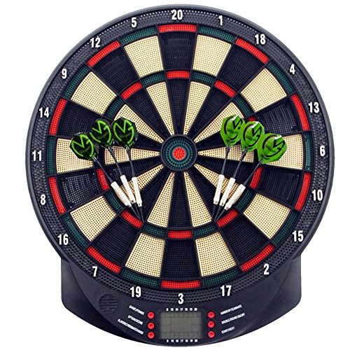 MCTECH Profi Elektronische Dartscheibe Dartboard Dartona Soft-Dartpfeile Steeldart 6 Dartfeile + 70 Varianten (type A)