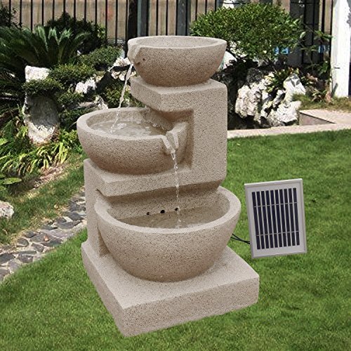Solarspringbrunnen Solarbrunnen Eden Garten Brunnen Kaskade Komplettset für Garten und Terrasse Tag und Nacht ! NEU