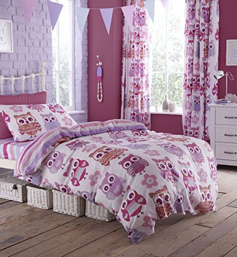Catherine Lansfield Eule Single Size, rose, Single Quilt