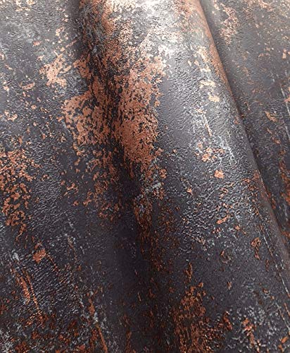 NEWROOM Tapete Anthrazit Putz Beton Architekt Vliestapete Bronze Vlies moderne Design Optik Tapete Struktur Premium Industrial inkl. Tapezier Ratgeber