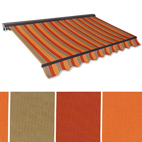 Kassetten-Markise 4 x 2,5 m braun-terracotta (Profilfarbe: Anthrazit) Sonnenschutz Alu Markise Schattenspender Sonnensegel Hülsenmarkise Gelenkarm-Markise