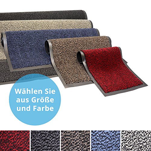 Panorama24 Premium Fußmatte/Sauberlaufmatte für Eingangsbereiche 90x150, Farbe: blau - Schmutzfangmatte in 6 Größen als Türvorleger innen und außen