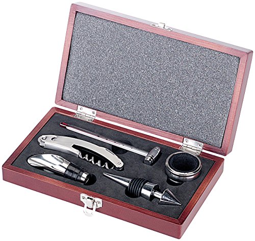 Rosenstein & Söhne Weinbox: Elegantes Wein-Sommelier-Set (5-teilig) - Geschenktipp! (Wein Zubehör)