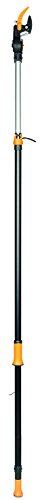 Fiskars Bypass Teleskop-Schneidgiraffe für frische Äste und Zweige, Antihaftbeschichtet, Stahlklinge/Aluminiumstiel, Länge 2,4 – 4 m, Schwarz/Orange, UPX86, 1023624