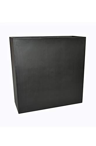 Raumteiler DIVIDO aus Fiberglas in schwarz-anthrazit - Größe (LxBxH): 61x20x65 cm, Pflanzkübel, Pflanztrog, Trennelement