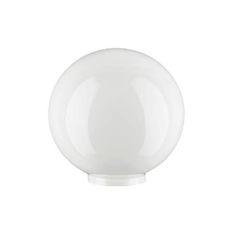 Weiß Glas Ersatz Kugel Lampenschirm.  11.5cm DURCHMESSER KUGEL. Kreisumfang: 36cm,  Hals (Außenbreite): 5.5cm Durchmesser,  Loch: 4.6cm Durchmesser.  (Kreis, Gobus, Kugelförmig, Licht)