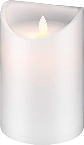 LED Echtwachs-Kerze 15cm hoch, weiß - wunderschönes und sicheres Licht für viele Bereiche wie Haus und Loggia, Büros, Schulen oder Seniorenheime