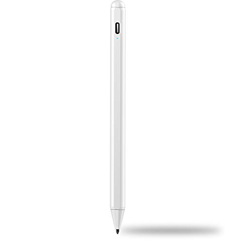 Stylus Stift 2. Generation für ipad - Wiederaufladbar Touchstift mit 1,0 mm POM Feiner Spitze & Palm Ablehnung, Eingabestift kompatibel für Apple iPad 6. / Air 3. / Mini 5. /Pro 11/ Pro 12.9(3.)