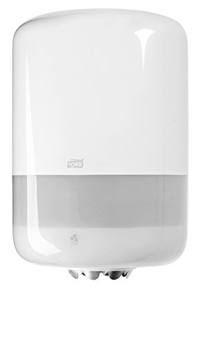 Tork 559000 Innenabrollungsspender für M2 Papierwischtücher im Elevation Design / Wischtuchspender für hygienische Einzeltuchentnahme in Weiß